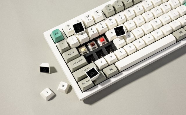 Keyboard with its keycaps removed